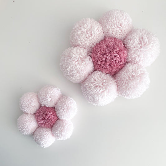 Pom pom flower - light pink & pink