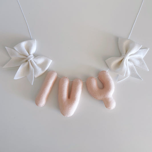 Felt Name Garland with Bows