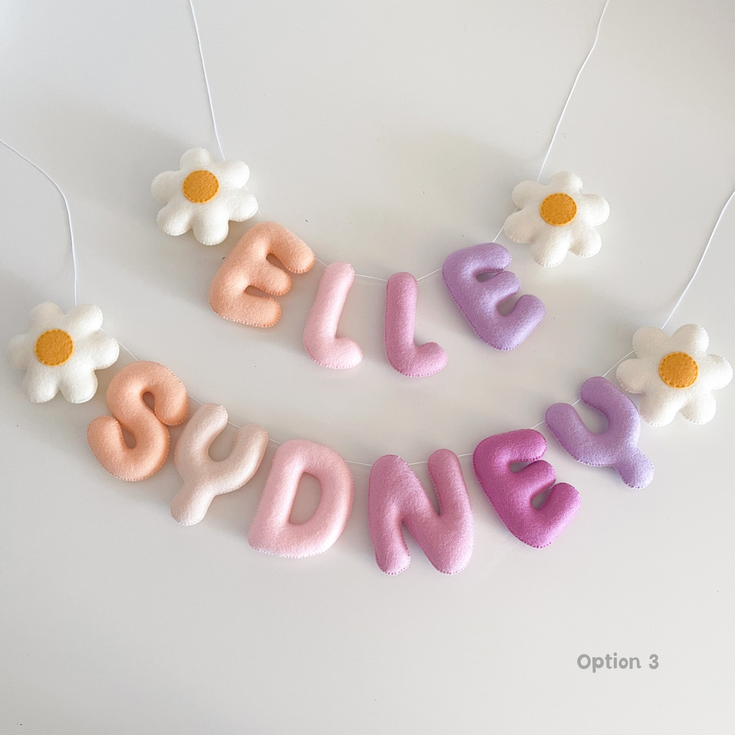 Felt Name Garland with Flowers