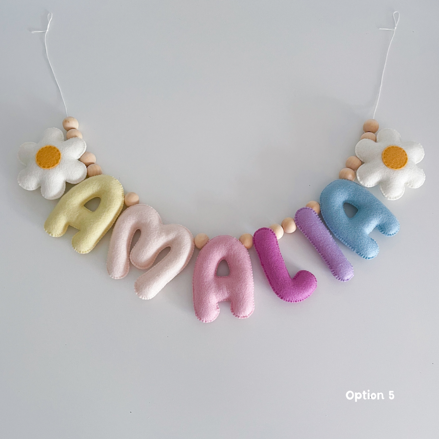 Felt Name Garland with Flowers