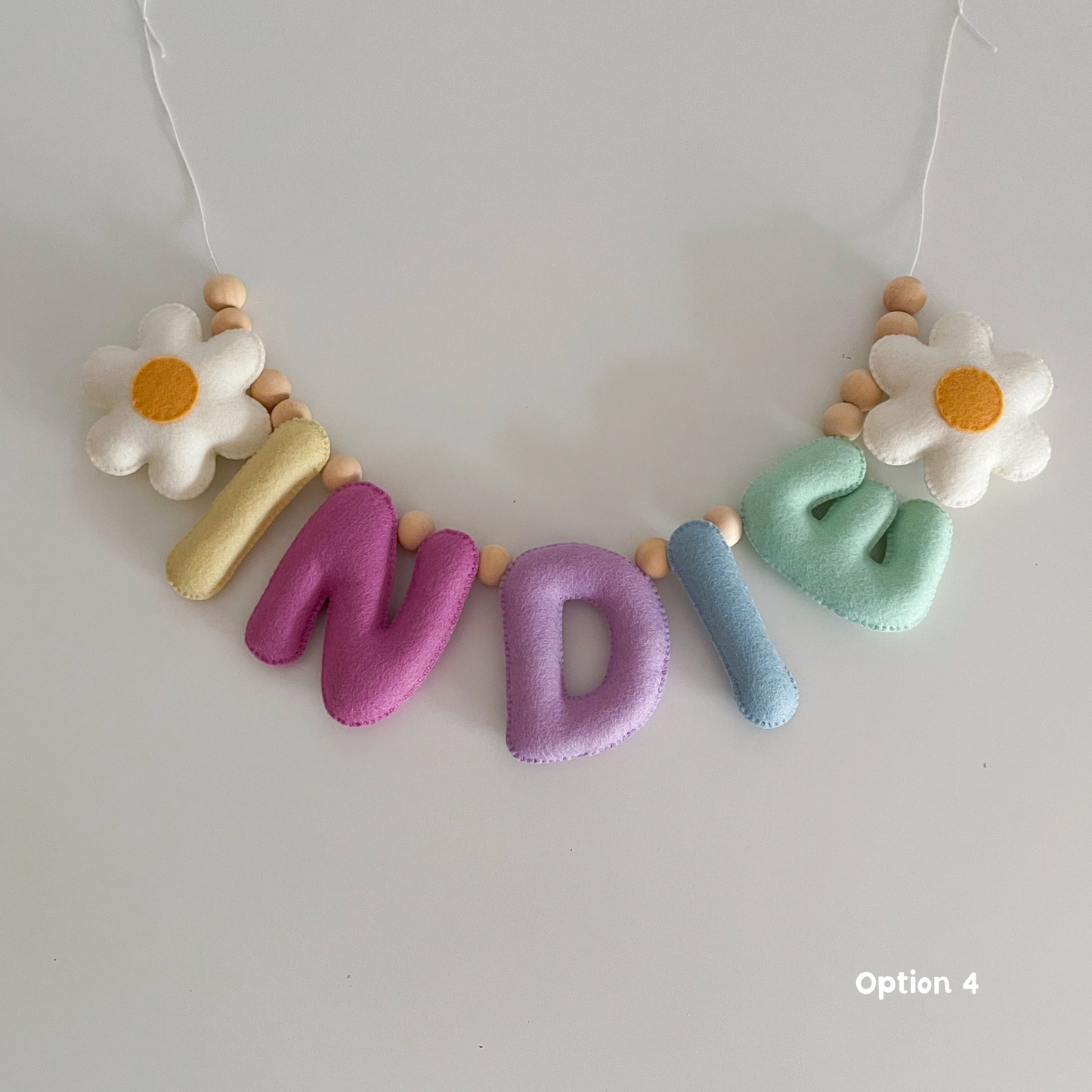 Felt Name Garland with Flowers