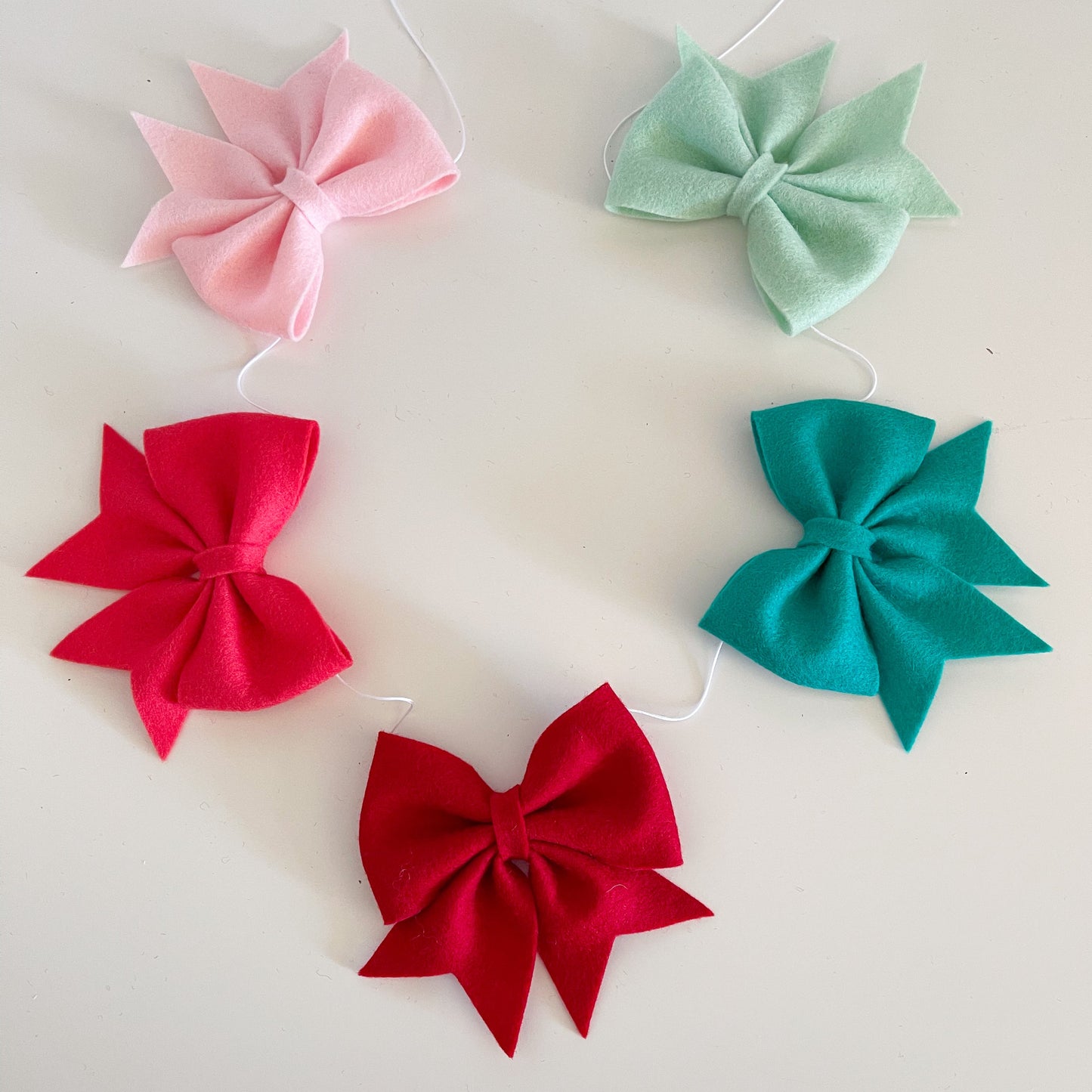 Felt Bow Christmas Garland
