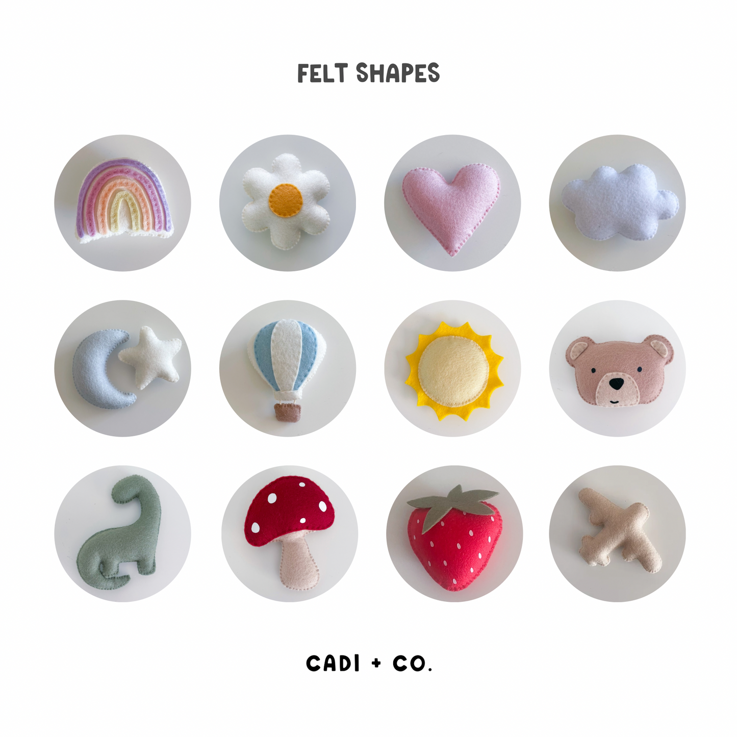 Felt Name Garland with Shapes (12 shape options)