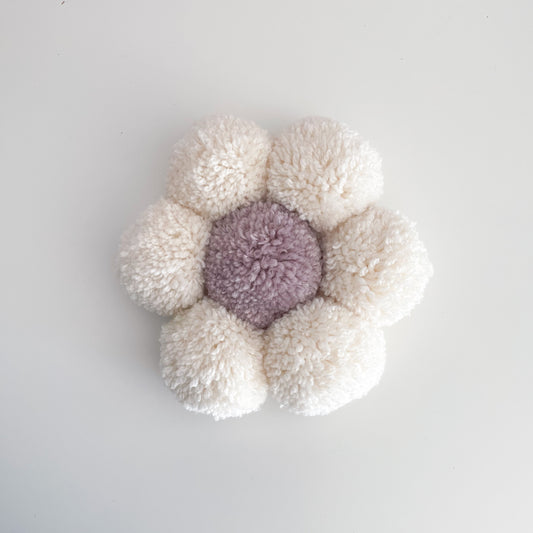 Pom pom flower - ivory & taupe