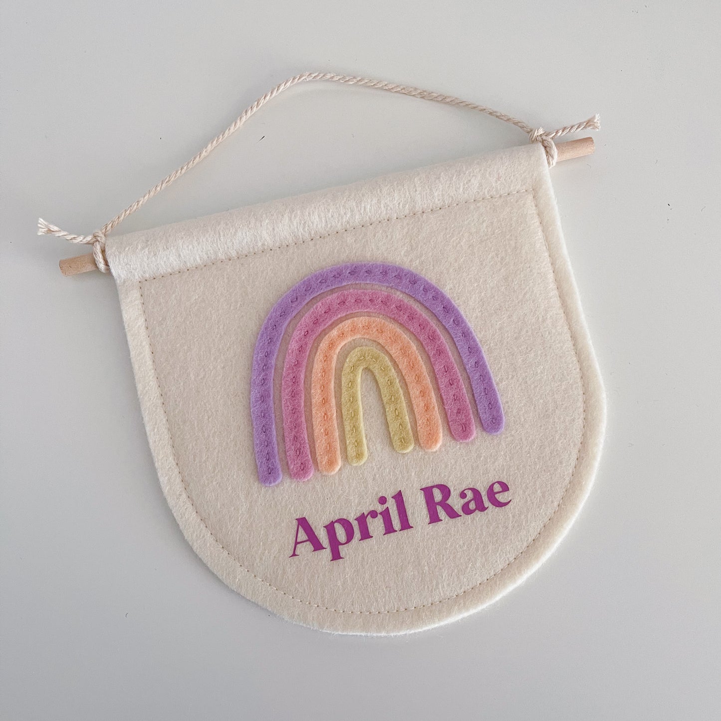 Felt Mini Flag - Rainbow & Name
