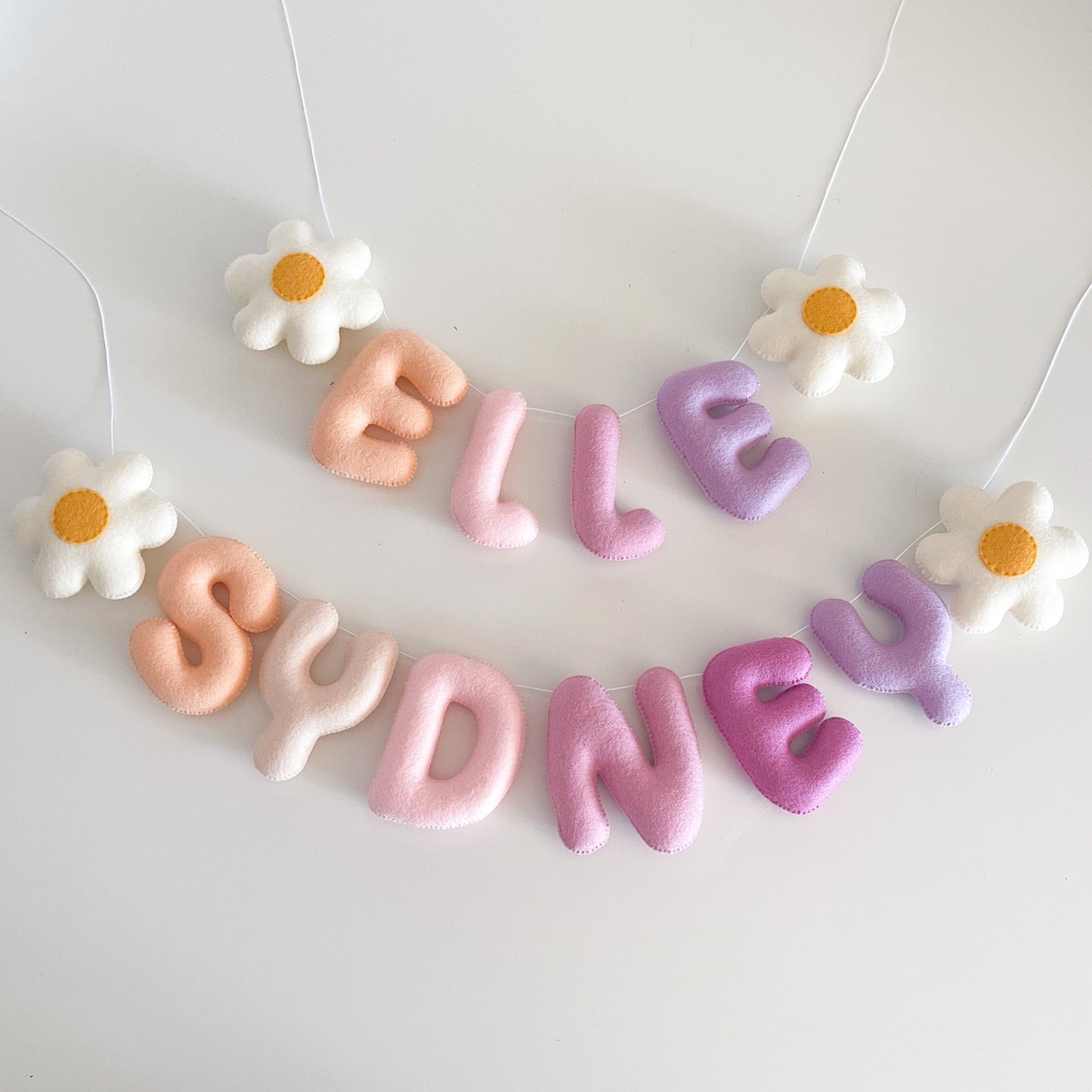 Felt Name Garland with Flowers