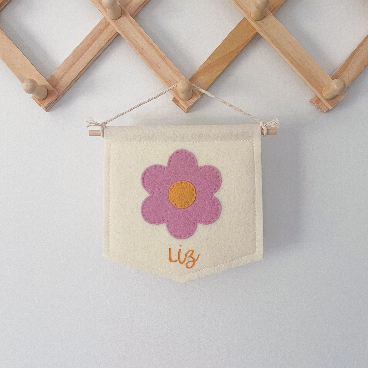Felt Mini Flag - Flower & Name