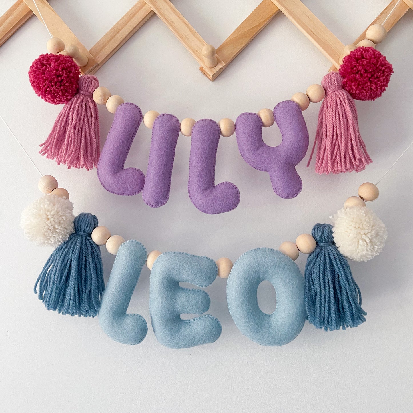 Pom Pom & Tassel Felt Name Garland