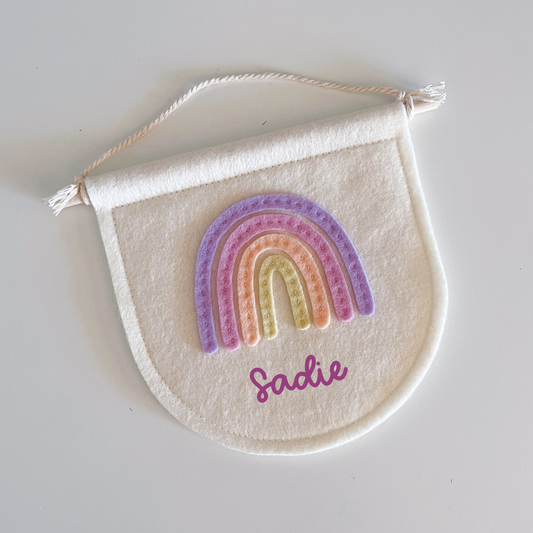 Felt Mini Flag - Rainbow & Name