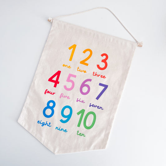 Rainbow number flag