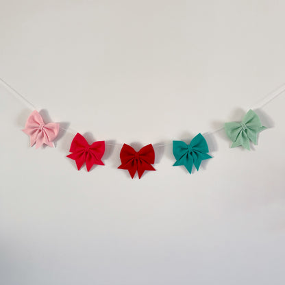 Felt Bow Christmas Garland